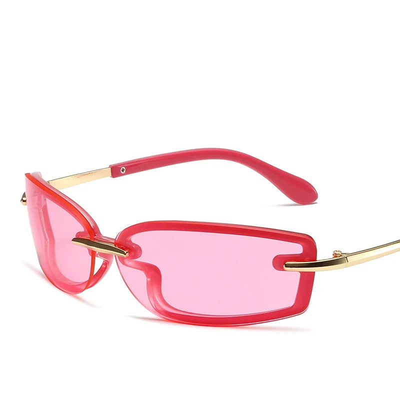 Fashion Glasses for Female Shades Colorful Fashion Sun Glasses Women Square Rimless Sunglasses