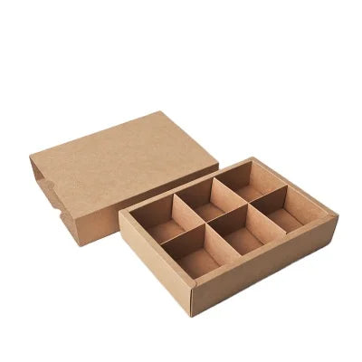 Customized Size Logo OEM Factory Luxury Eco-Friendly Kraft Cardboard Divided Chocolate Box Packaging Embossing Sushi Chewing 