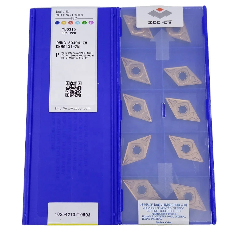 ZCC CT DNMG150404-ZM DNMG431-ZM YB6315 Carbide Turning Inserts Lathe Cutting Tools for Machining Metal MOQ: 10pcs