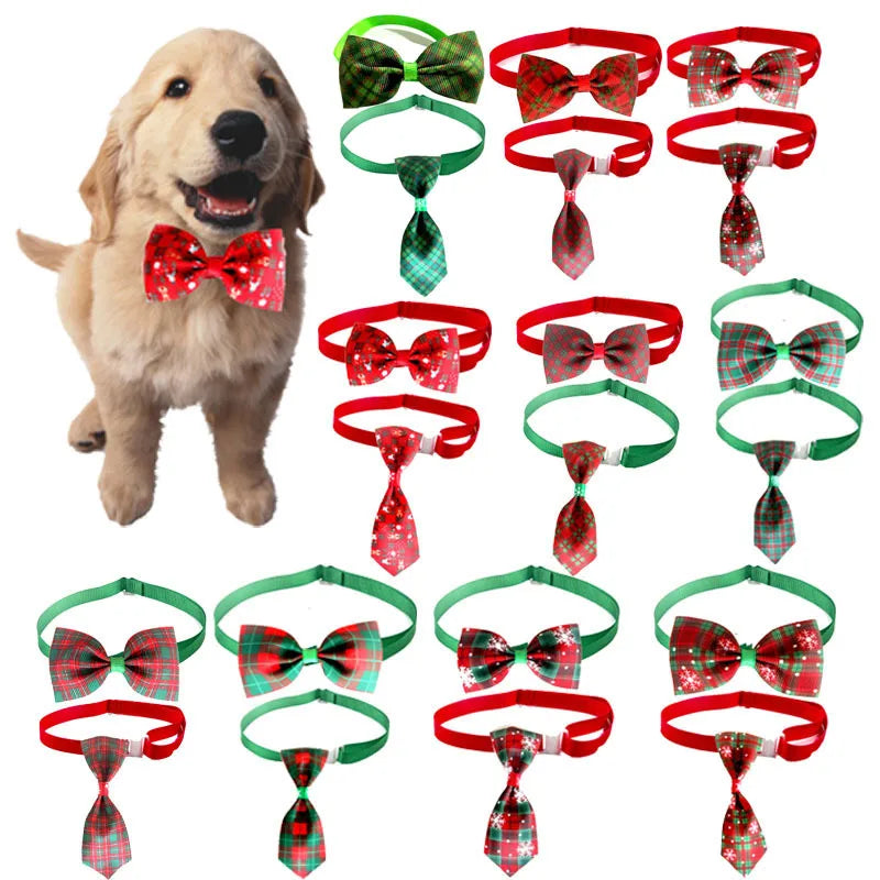 Wholesale Cute Plaid Adjustable Christmas Festival Bow Tie Supplies Pet Supplies Ties