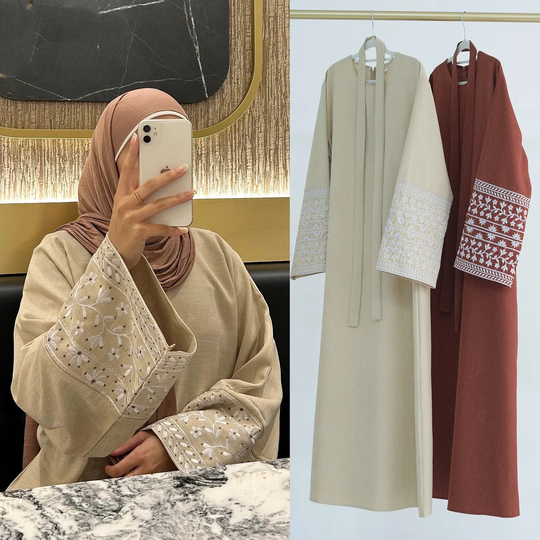 High-End Exquisite Embroidered Abaya Dress for Islamic Women Elegant Lady Muslim Traditional Clothing
