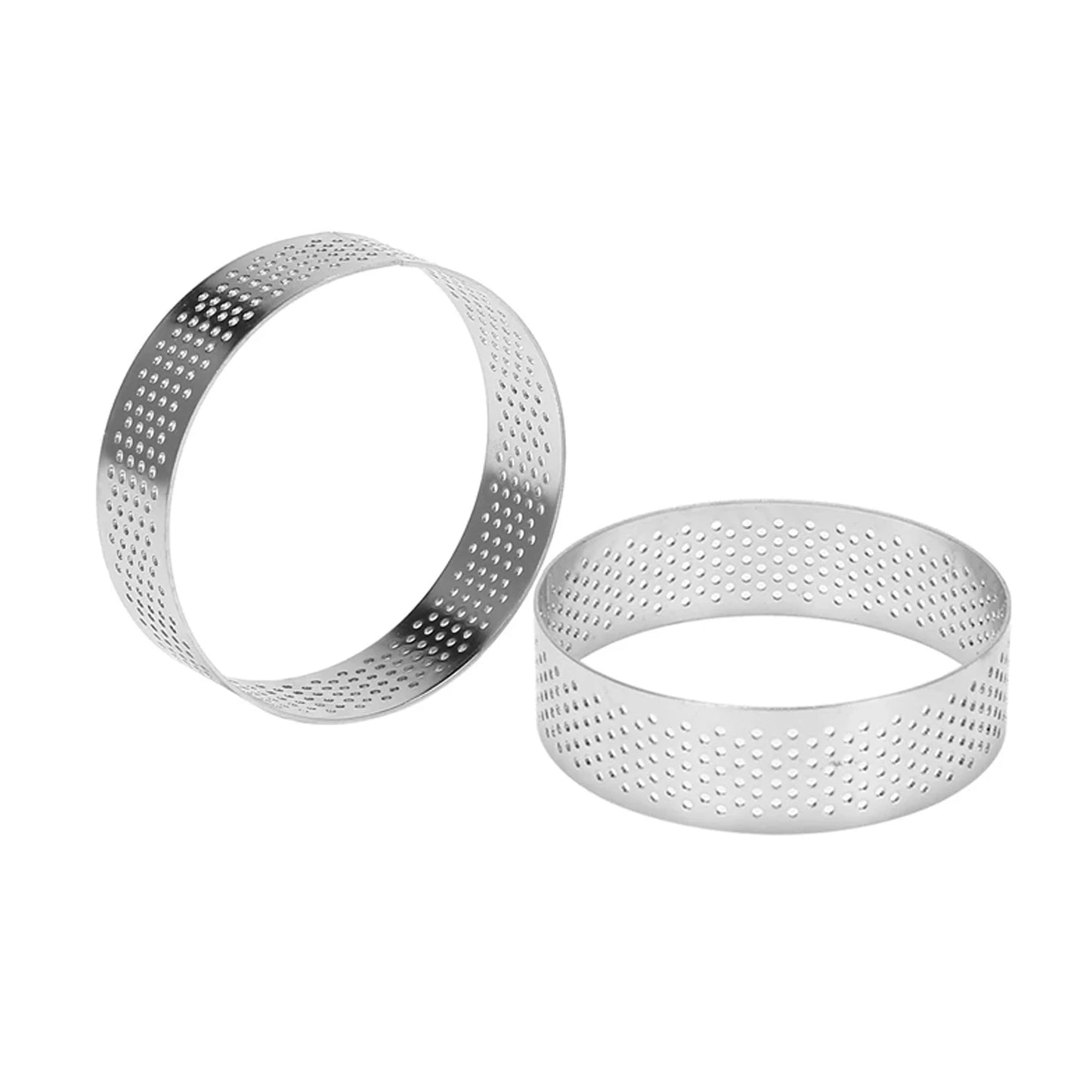 8cm 10cm 12cm Stainless Steel Round Ring Porous Tart Bottom Tower Cake Mold Baking Tools Heat Resistant Perforated Cake Mouss