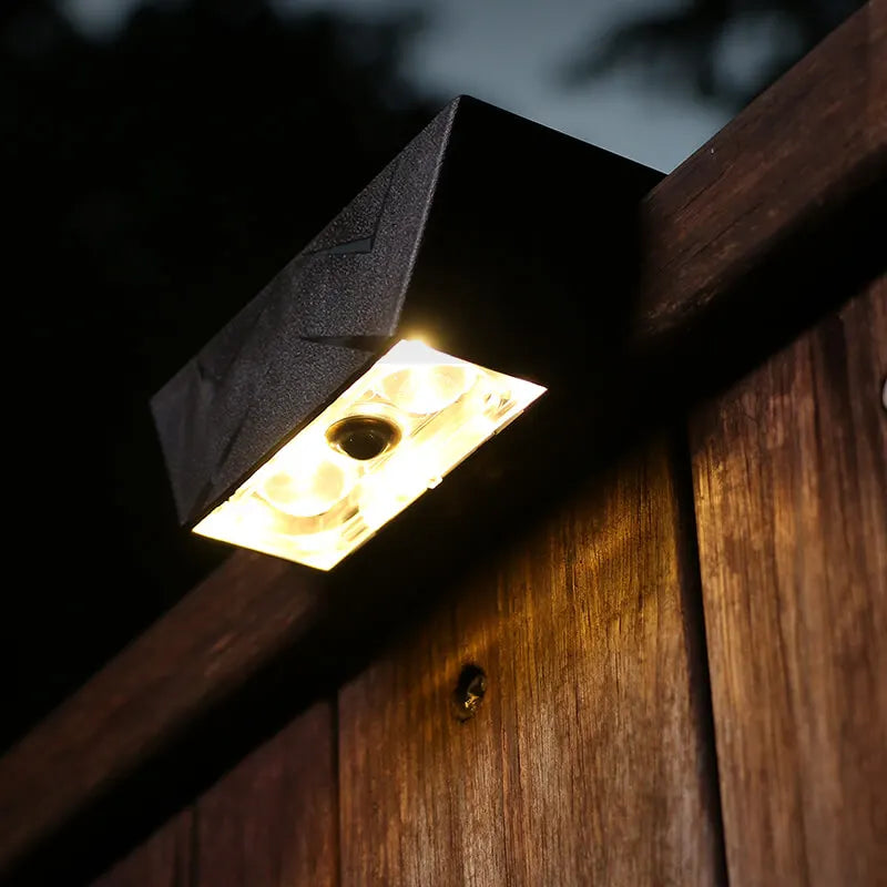 Warm White IP65 Waterproof Solar Powered LED Wall Lamp Eco-Friendly Dimmable for Garden Patio Outdoor Auto on Step Lights