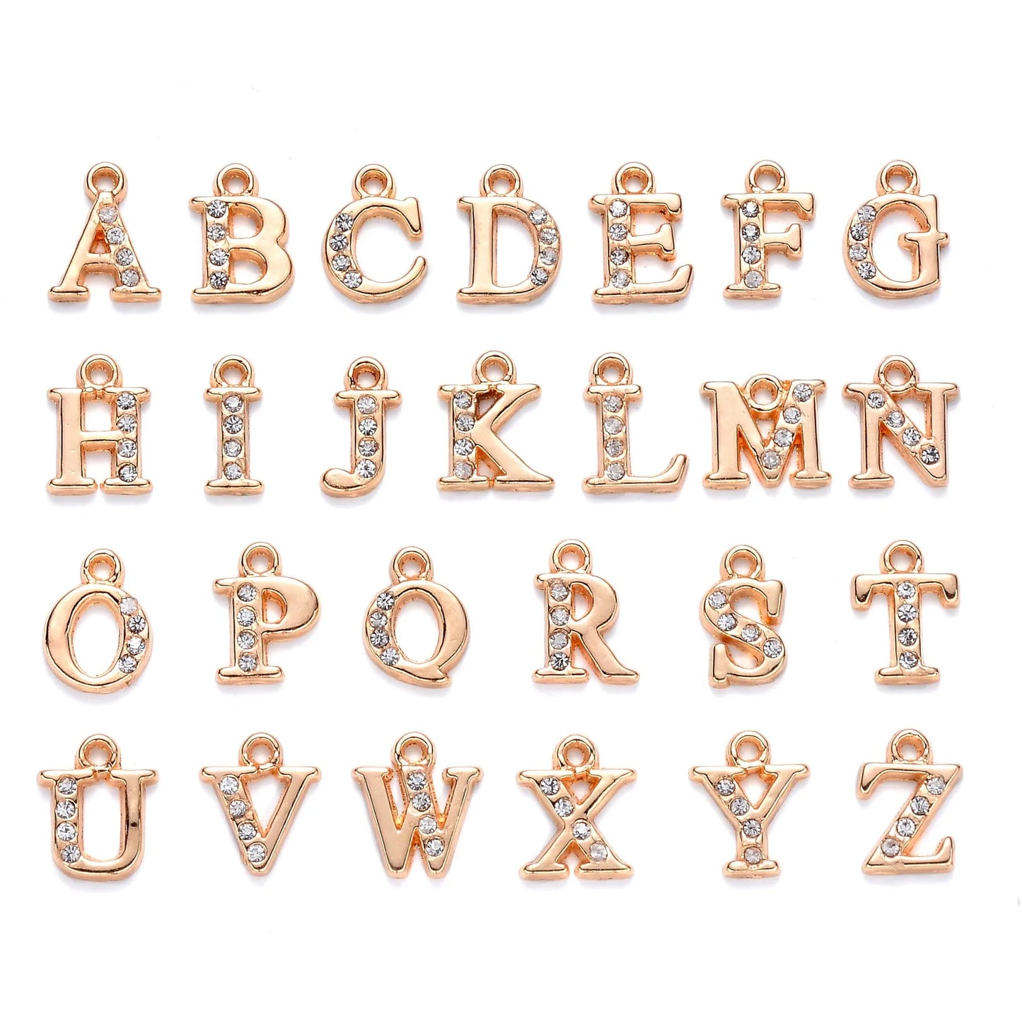 Letter Gold Beautiful Diamond Jewellery Metal Accessory Pendant Beads for Jewelry Making DIY
