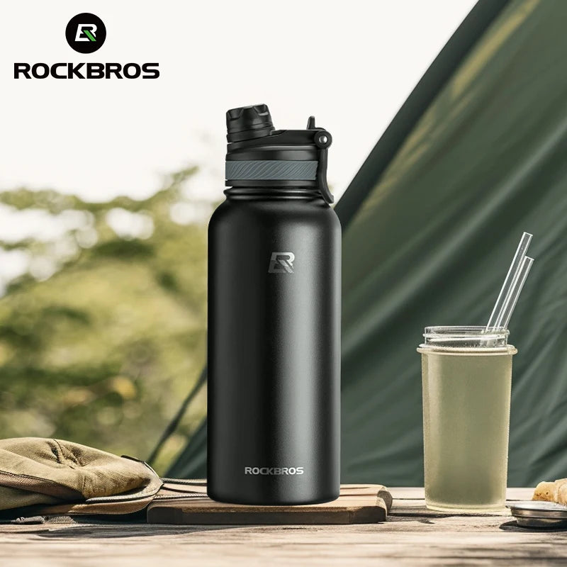 ROCKBROS Customized High-capacity Hot and Cold Insulated Sports Water Bottle 304 Stainless Steel Inner Liner Water Bottle