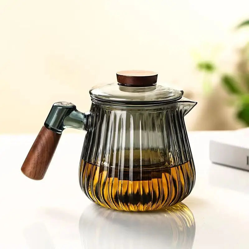 600ML/650ML Wholesale Handmade Clear Borosilicate Glass Teapot Glassware