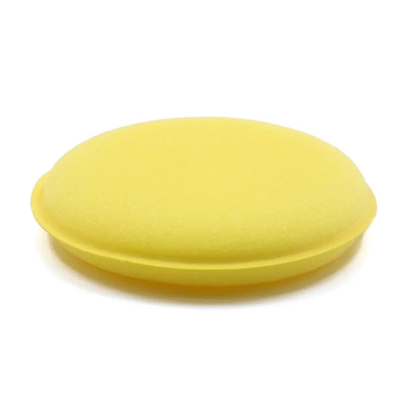Yellow Car Waxing Foam Pad Hand Use Wax Applicator Round for Vehicles