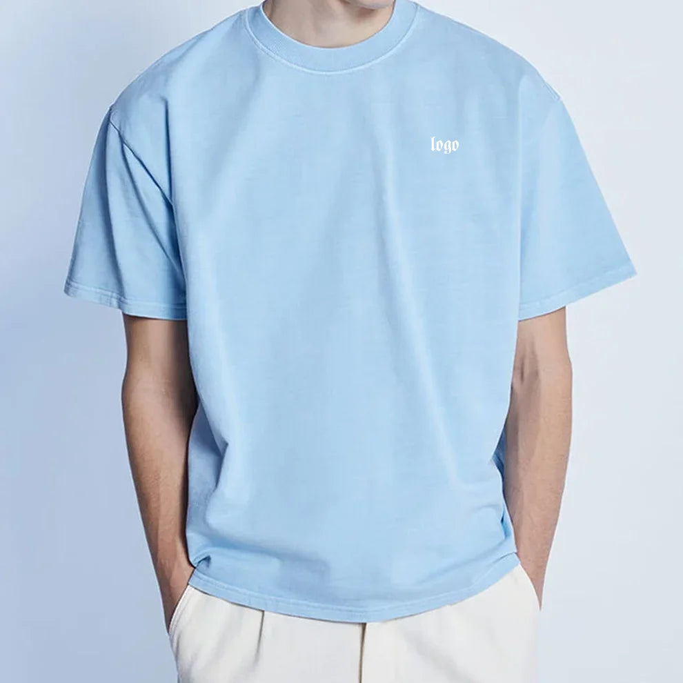 Oem Custom Puff Printed Tee Shirt Blank Plain 230g Oversized T-shirt Graphic Cotton Tshirt for Men