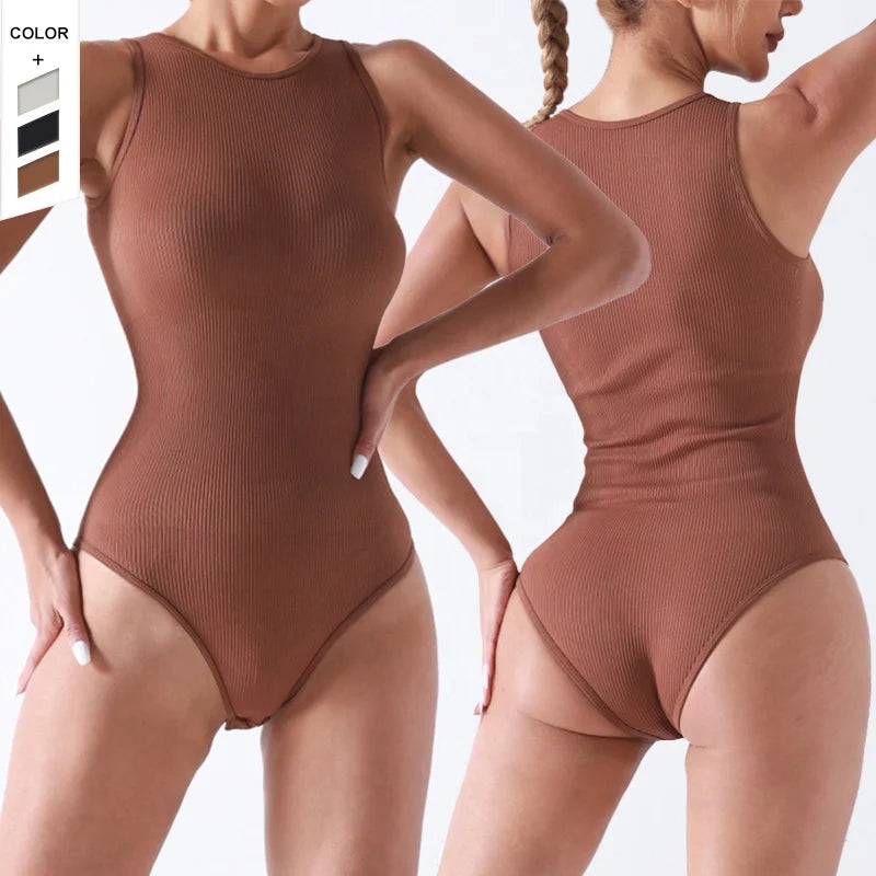 European and American Seamless Shape Shapewear Body Suit Sleeveless Sports Yoga Jumpsuits