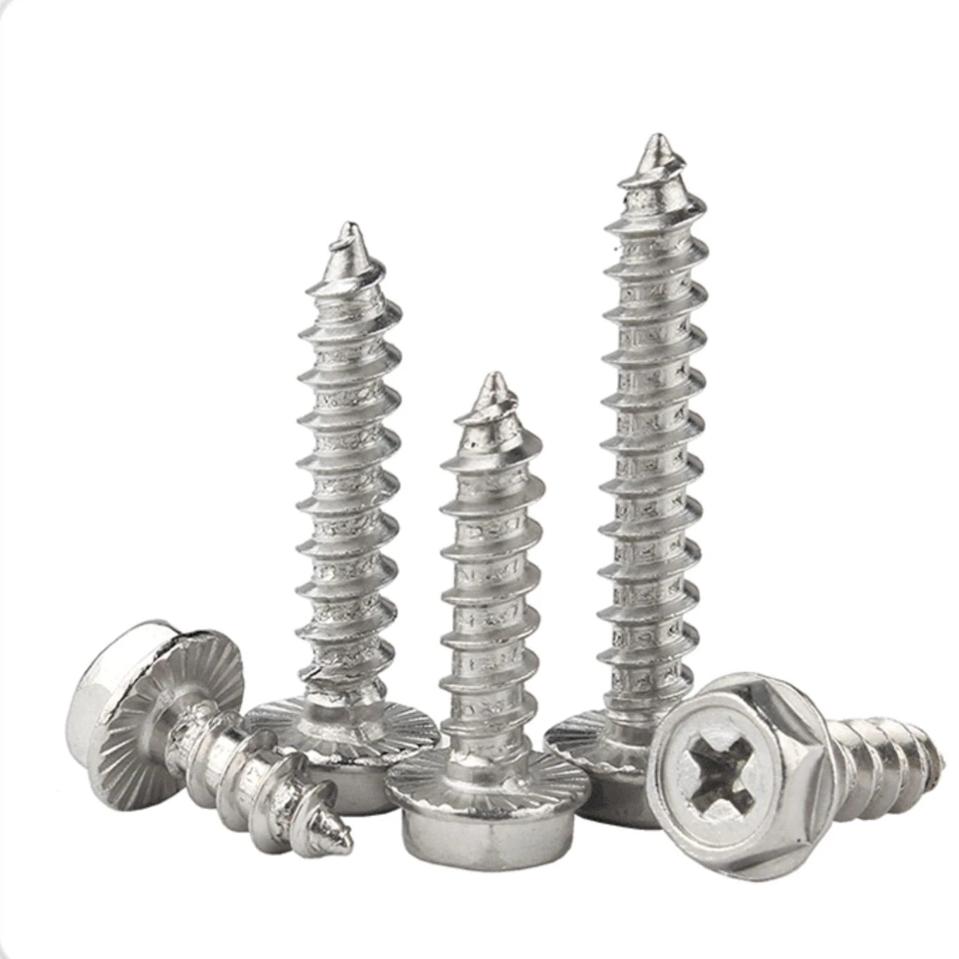 304 Stainless Steel Self-Tapping Screws with Insert Nut Bullhoff Cross Hexagon Flange for Both Metric Inch Measurement System