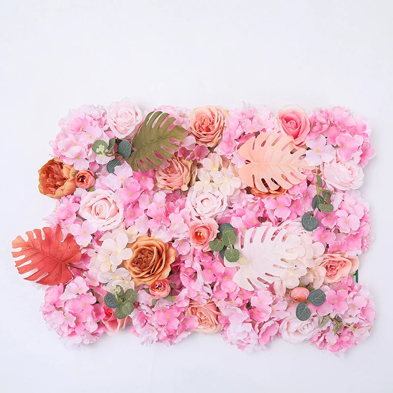 Romantic Silk White Roses Flower Backdrop Panel Indoor Decorative Flowers Artificial Flower Wall
