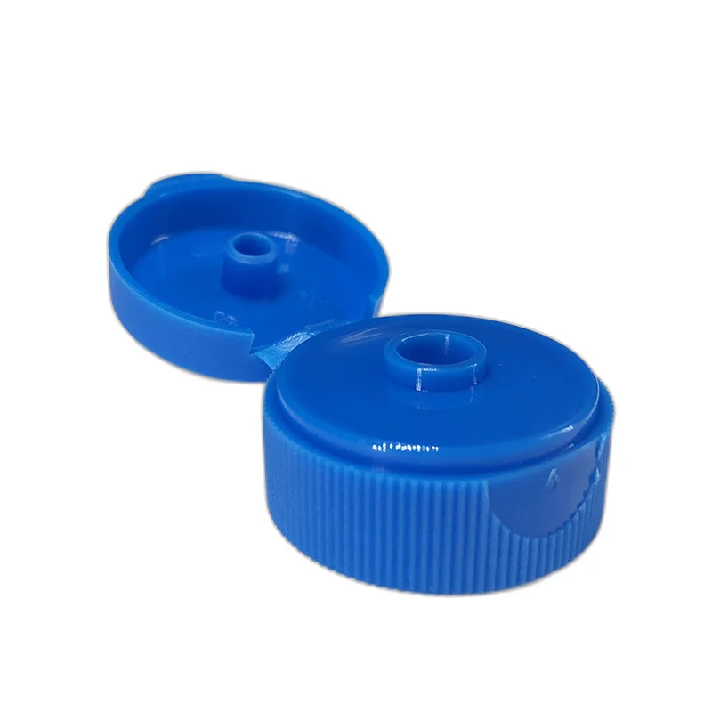 Haotuo Ribbed Frosted 28/400 PP Plastic Non-Spill Flip Top Cap Bule Color Lid for Cosmetic Use and Bottles