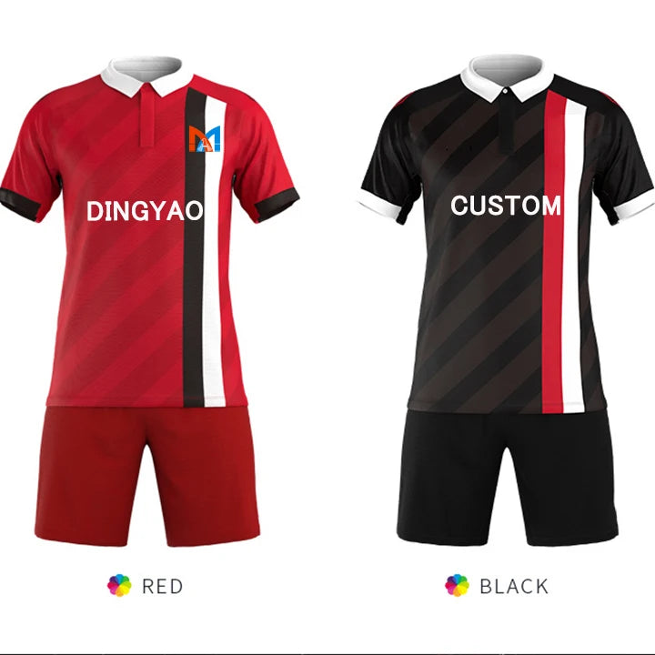 Your Own Design Polo Collar Retro Football Jersey Soccer Uniform Sets Custom Football Jersey for Men