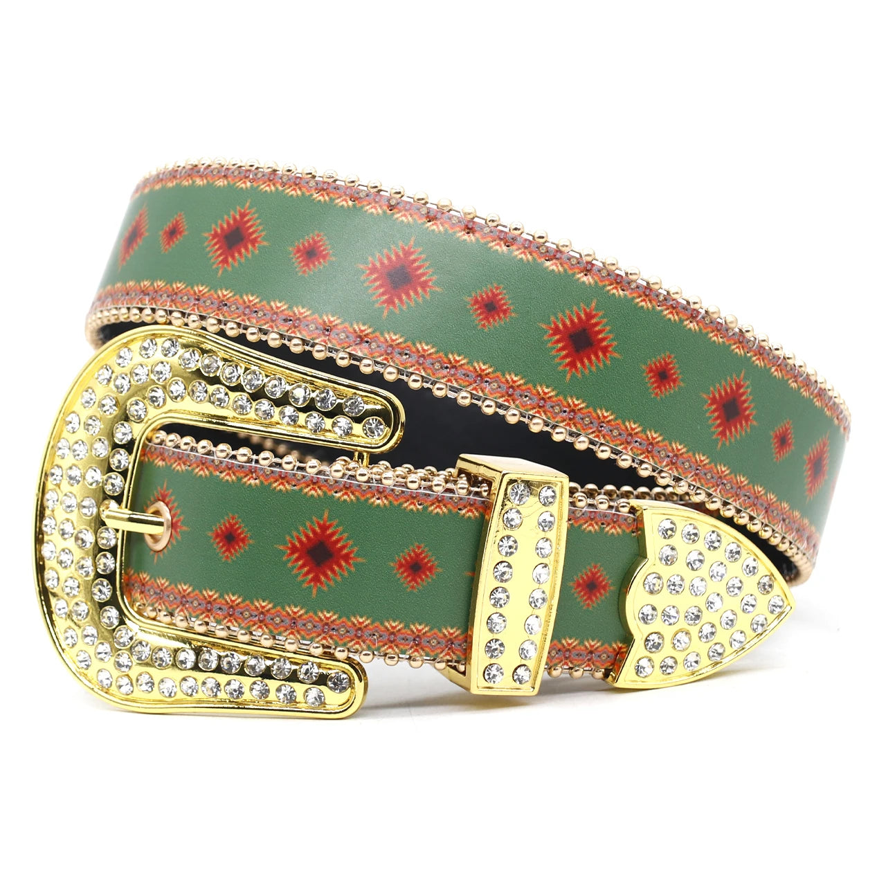 Y2kDesigner Men's Belt With High-quality Western Luxury Punk Fashion Rhinestone Belt