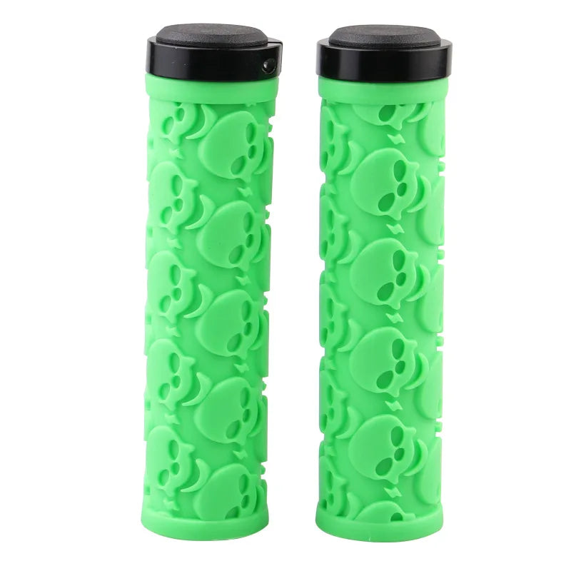 RTS High Quality Road Bike Bicycle Handlebar Grips Skull Style Non-slip Aluminum Alloy and Rubber MTB Bike Handlebar Grips