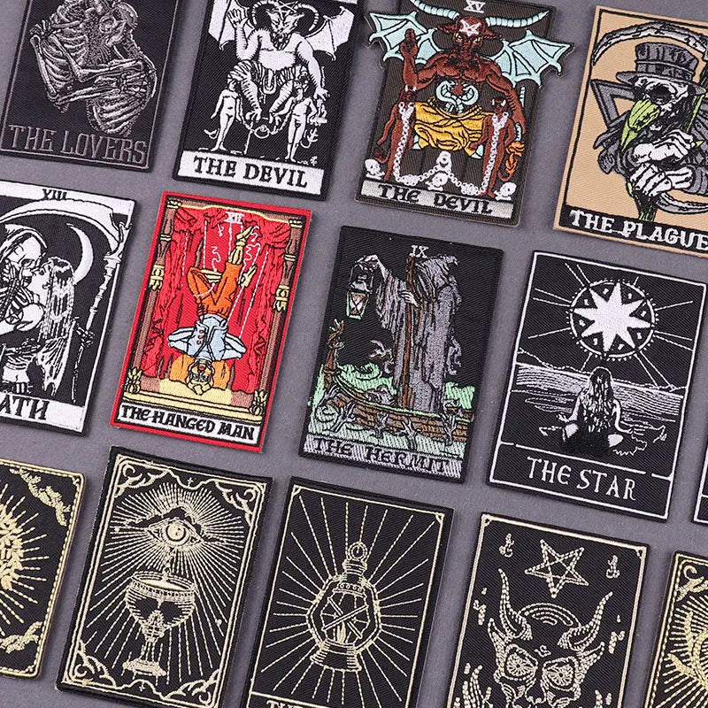 Tarot Mystery Stripes Iron-On Embroidered Patches for Clothing Factory Price Wholesale Patches Applique