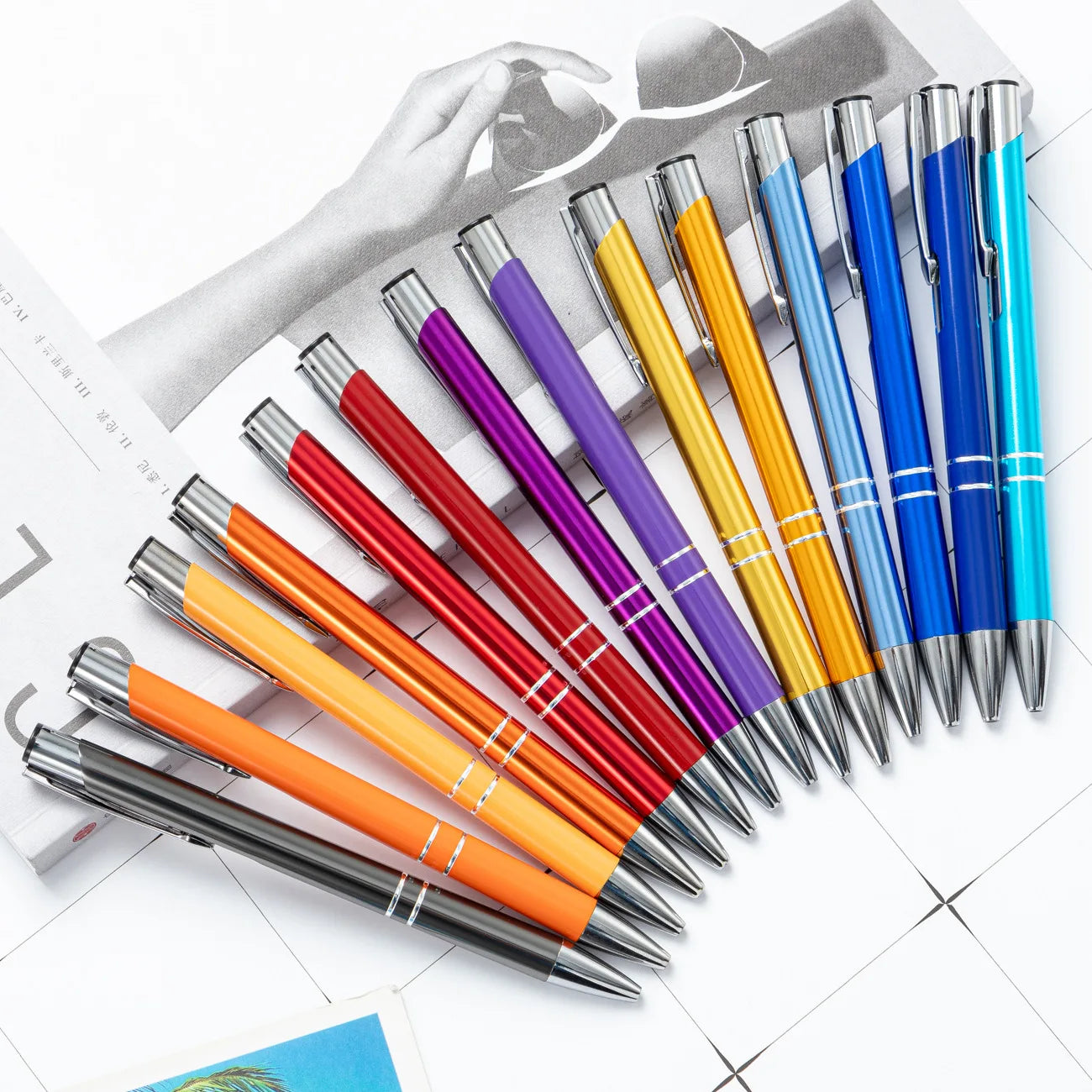 Custom Logo Metal Ballpoint Pen 1.0mm Medium Point Engraved Promotional Gift Pens Office School Stationery Wholesale
