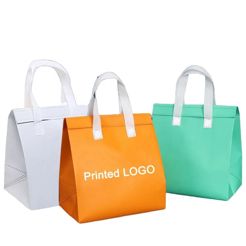 Customized Insulated Non-Woven Fabric Aluminum Foil Takeaway Bag for Milk Tea Coffee Packaging Customized Logo Cakes Sandwich