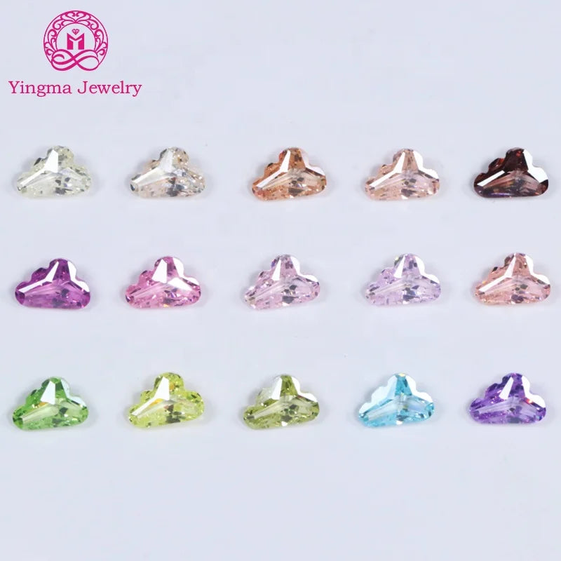 Yingma Factory Direct Sale Gems Stone Zircon Cloud Shape 6*9 mm Colours Artificial Loose Cubic Zirconia Stones for Fine Jewel