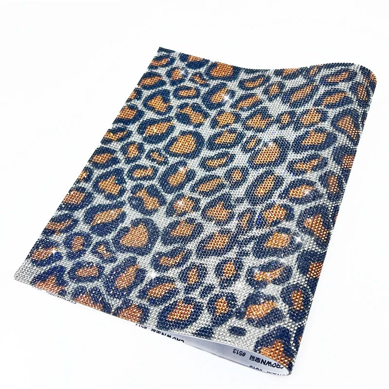 Hotfix Luxury Bling Crystal Mesh Fabric 24*40cm Self-Adhesive Rhinestone Sticker Sheet for Shoes Garments DIY Motif
