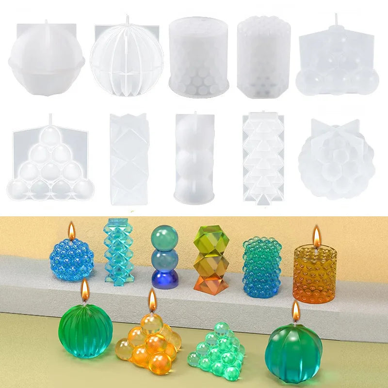 Cylindrical Candle Silicone Mold Magic Ball Drop Glue Grinding Tool Cross-border Irregular Epoxy Resin Mold