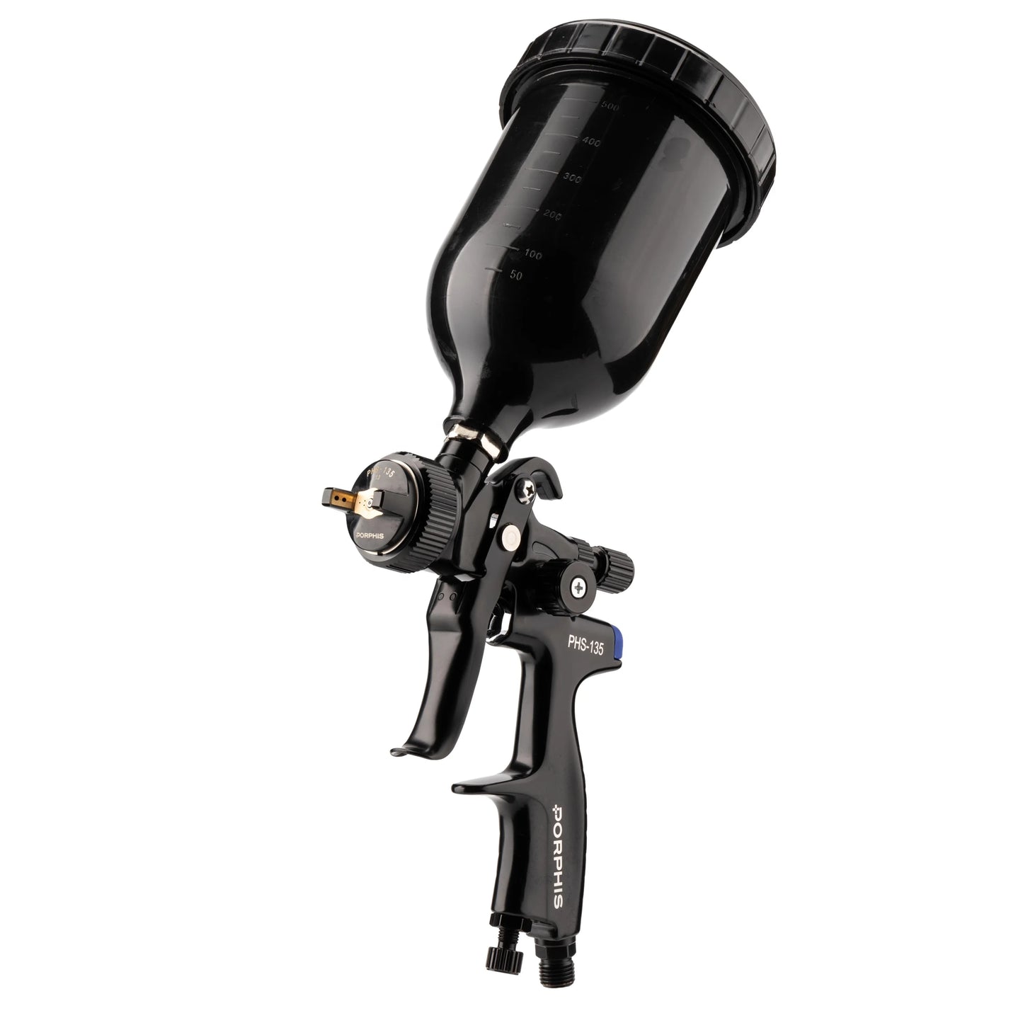 PORPHIS PHS-135 Air Spray Gun 600ml Black Pot Gravity Feed Airbrush Pneumatic Tool Varnish Paint Sprayer