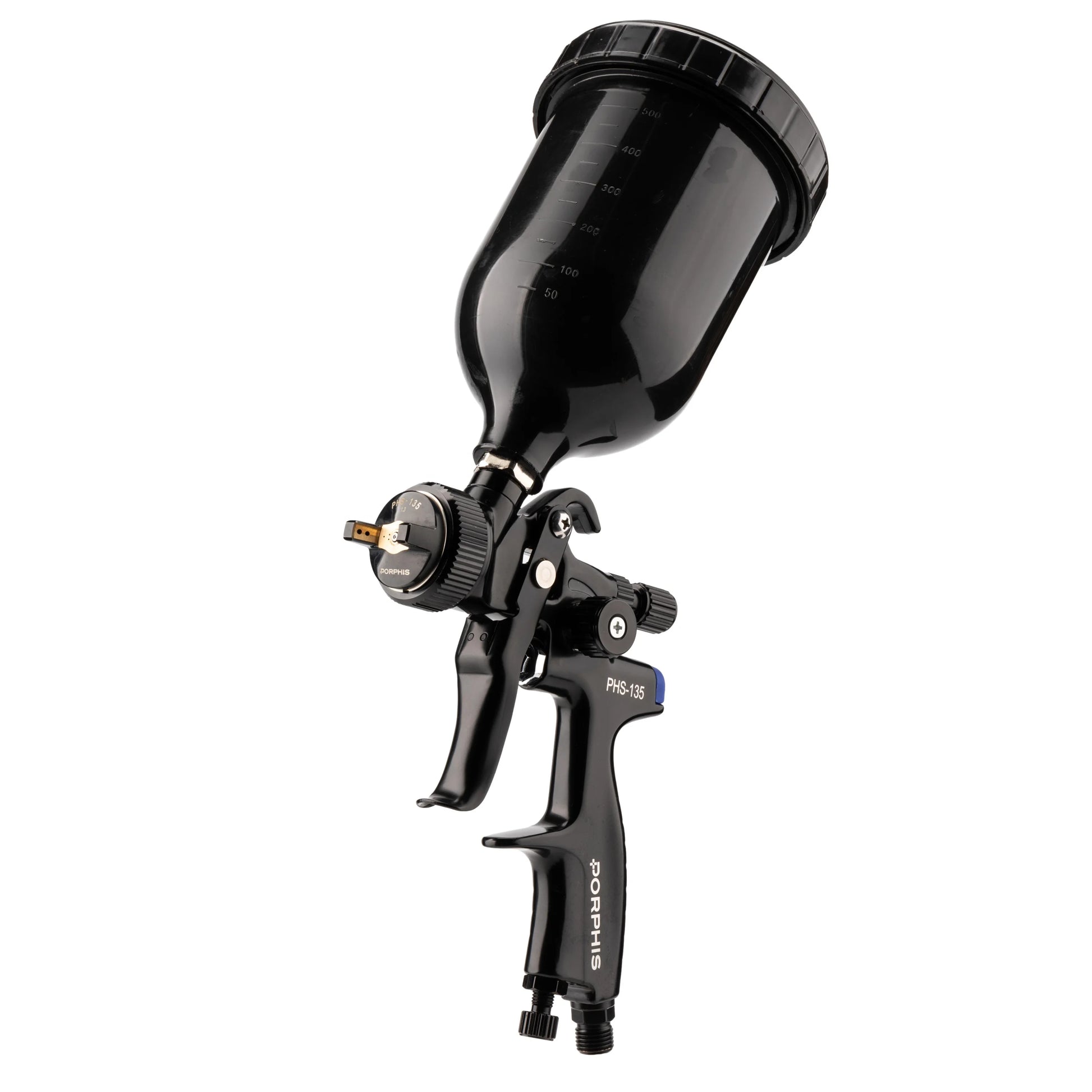 PORPHIS PHS-135 Air Spray Gun 600ml Black Pot Gravity Feed Airbrush Pneumatic Tool Varnish Paint Sprayer