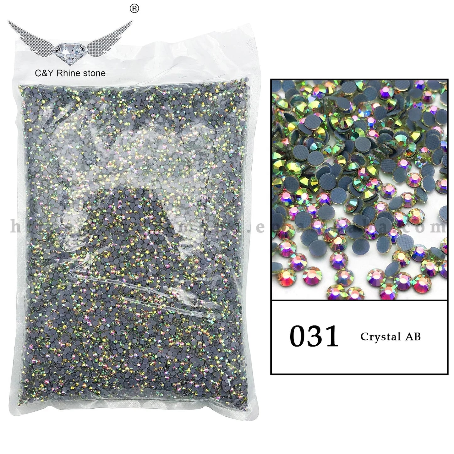 CY 6A SS16 Korean Hotfix AB Colors Nail Glass Flat Back Hot Fix Rhinestones Flat Back Stone in Bulk