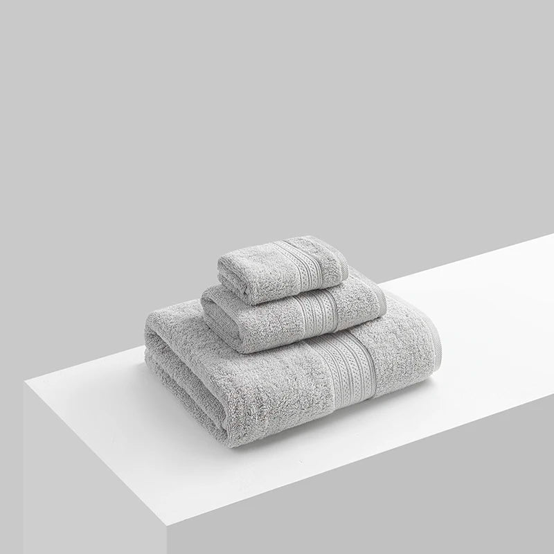 Custom Printed Solid Color Spa Towel Set Cotton Lint-Free Soft Absorbent Eco-Friendly Bathroom Towels for Home Use