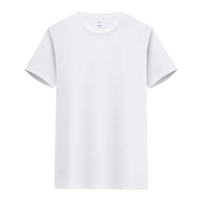 Summer Factory 200 Gsm Blank Plain Polyester Cotton T Shirt Heavy Short Sleeve T Shirts Custom Logo Plain Tee Men's T-shirts