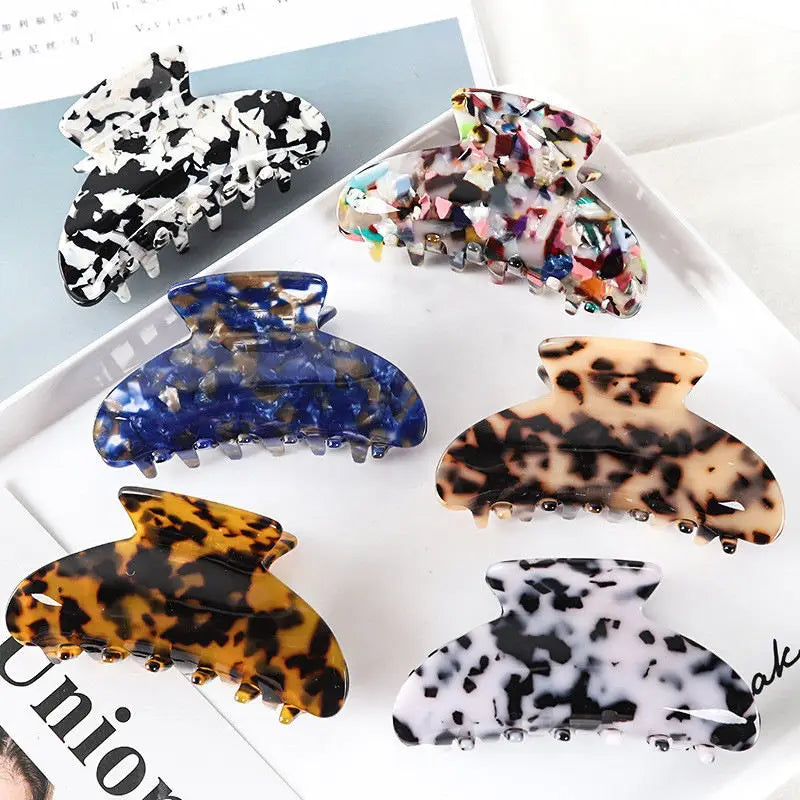 Korean Fashion Crescent Shape Hair Claw 9.5cm Simple Amber Acetate Girl Hair Clip Daily Use Smooth Ponytail Clamp