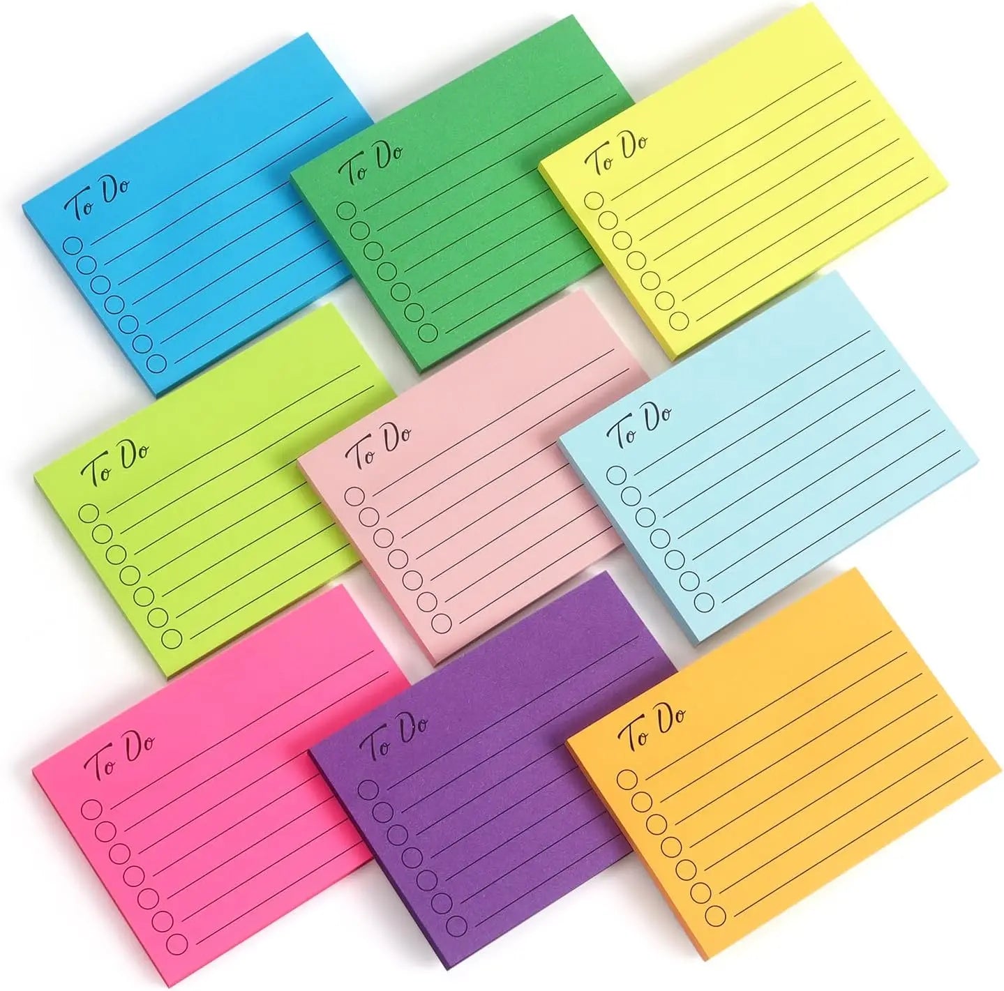 Stationary 9 Pads School Office 7*10cm Offset Paper Custom Logo Printing Memo Sticky Notes