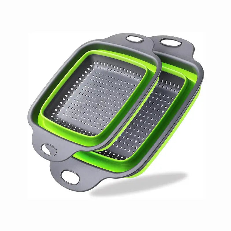 Hot Sale Foldable Plastic Kitchen Drain Basket Durable Colander & Strainer with Hooks Dishwasher Safe for Vegetables