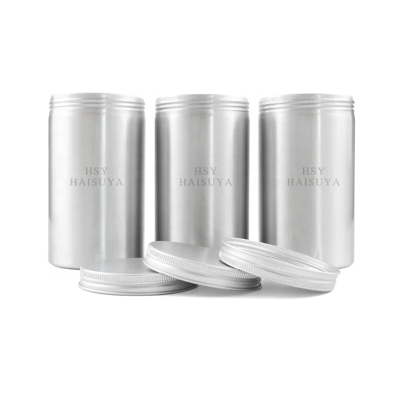 Luxury Custom 300ml Black Aluminum Container for Supplements Pills Essential Oils Lipstick Face Cream Perfume Makeup Tools