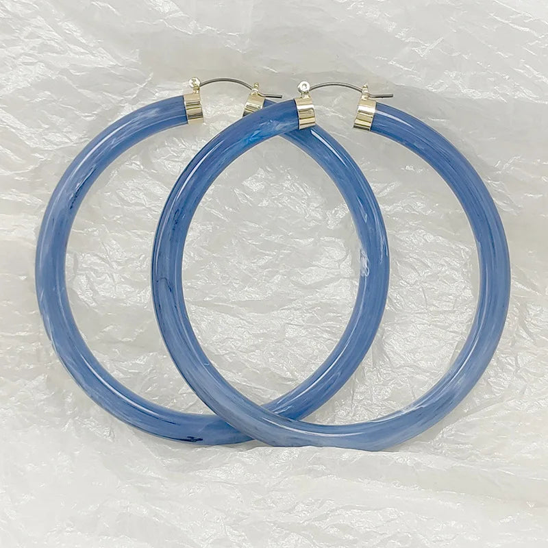 Statement Extra Large Resin Hoop Earrings Colorful Resin Acrylic Big Circle Earrings