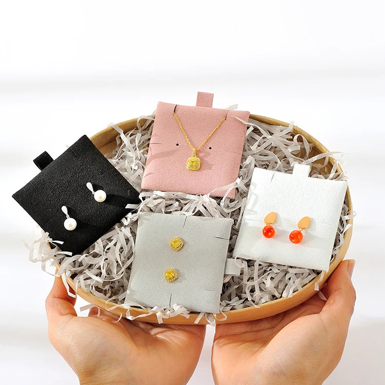 New Design Custom Jewelry Packing Display Cards Microfiber Jewelry Velvet Insert Card