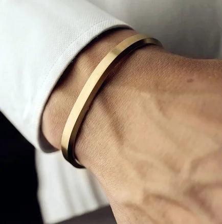 Fashionable Simple Stainless Steel Bracelet C-shaped Opening Accessories Bangle Bracelet for Men
