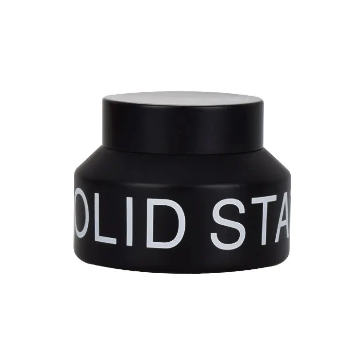 100g Slanted Shoulder High Quality Hot Sale Matte Black Cream Packaging Glass Jar with Plastic Lids