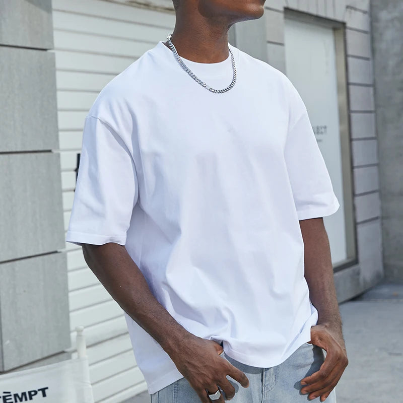 Blank 100% Cotton t Shirt Men Oversized Fashion Tshirt Embroider logo Custom T-shirts