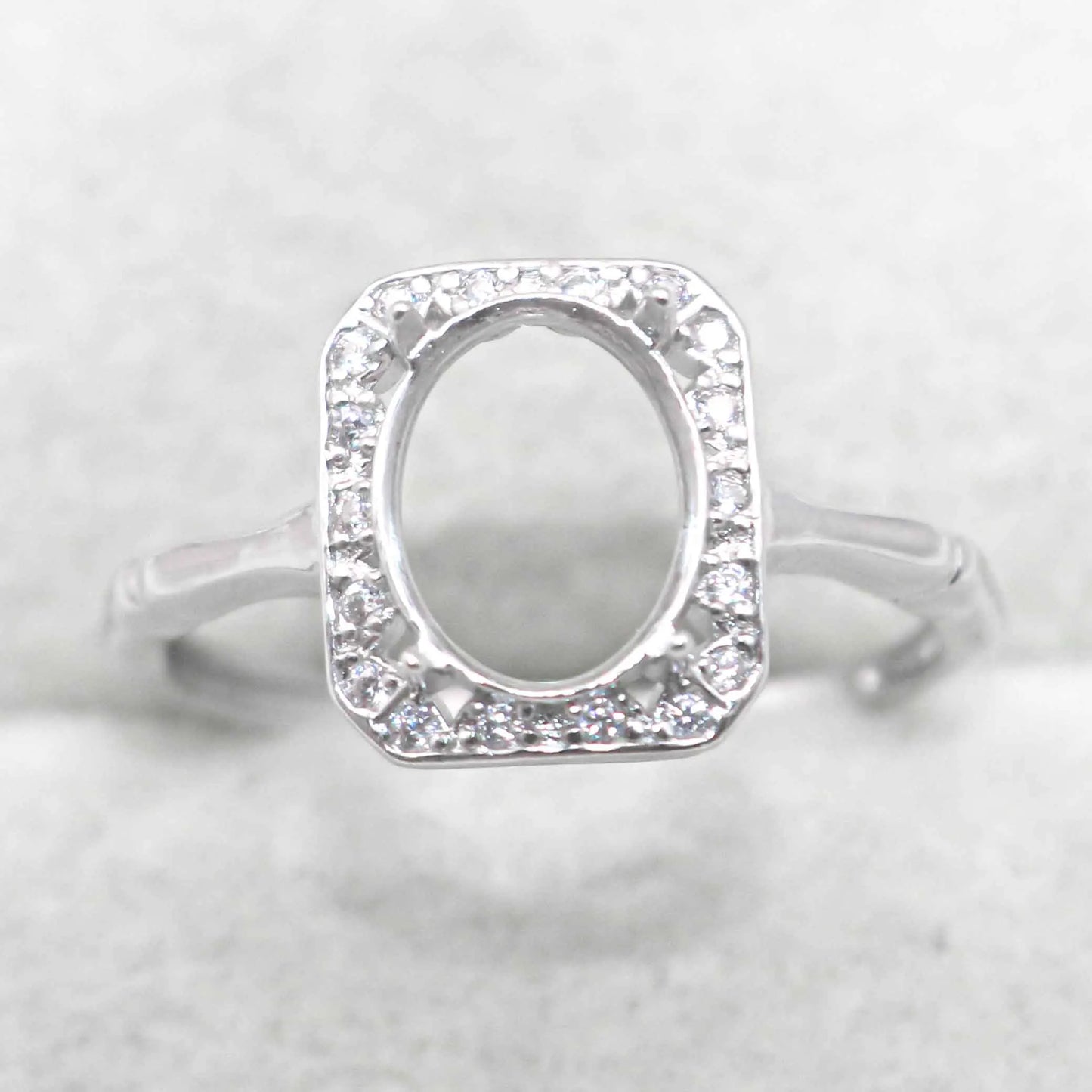 Sterling Silver 7*9mm Semi Mount Ring Empty Frame Blank Support Claw Setting S925 Base Holder Without Center Stone for DIY In