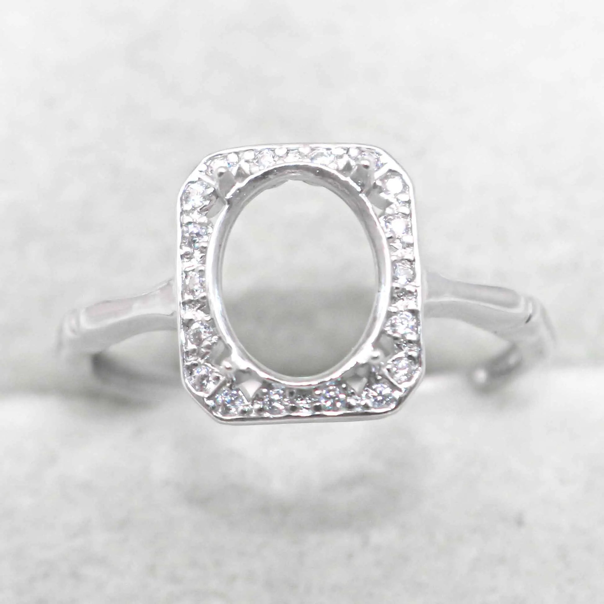 Sterling Silver 7*9mm Semi Mount Ring Empty Frame Blank Support Claw Setting S925 Base Holder Without Center Stone for DIY In