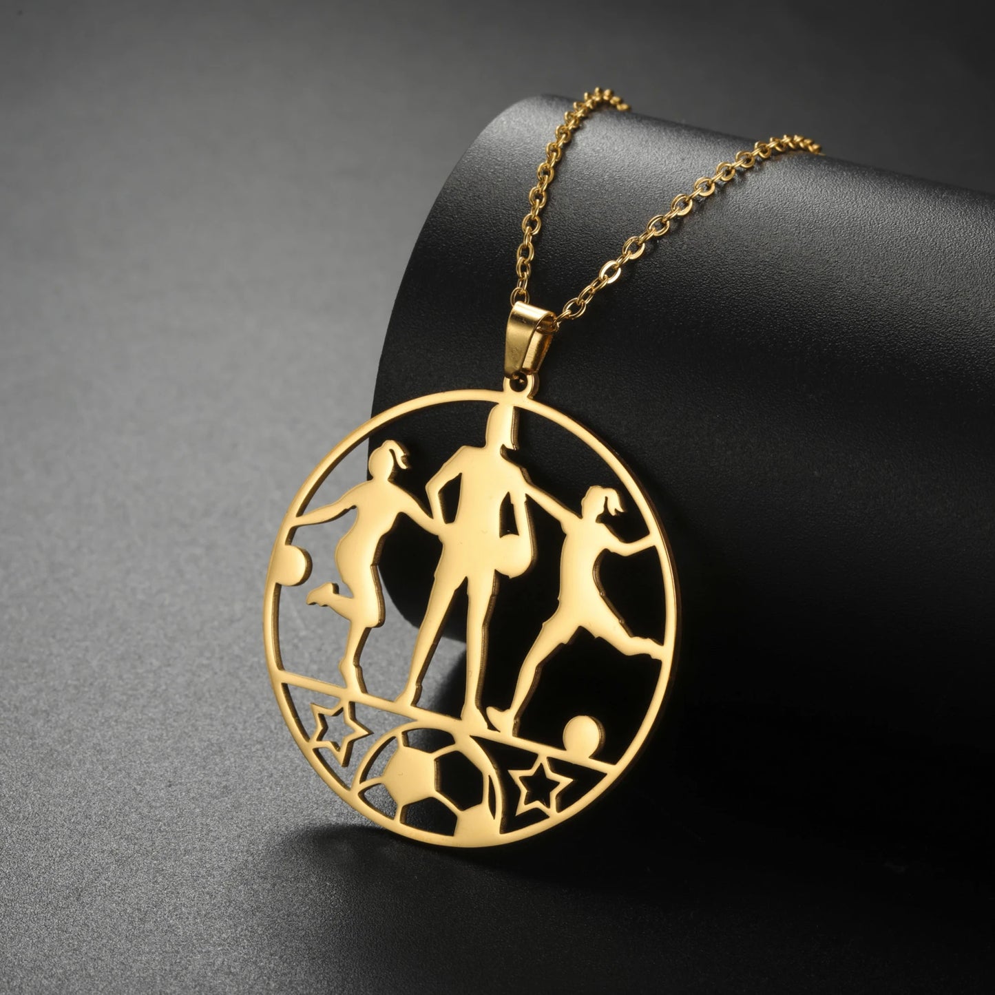 Football Sport Figure Skating Necklaces for Woman Men Baseball Rugby Athletic Sports Necklace Fans Souvenir Jewelry Gift