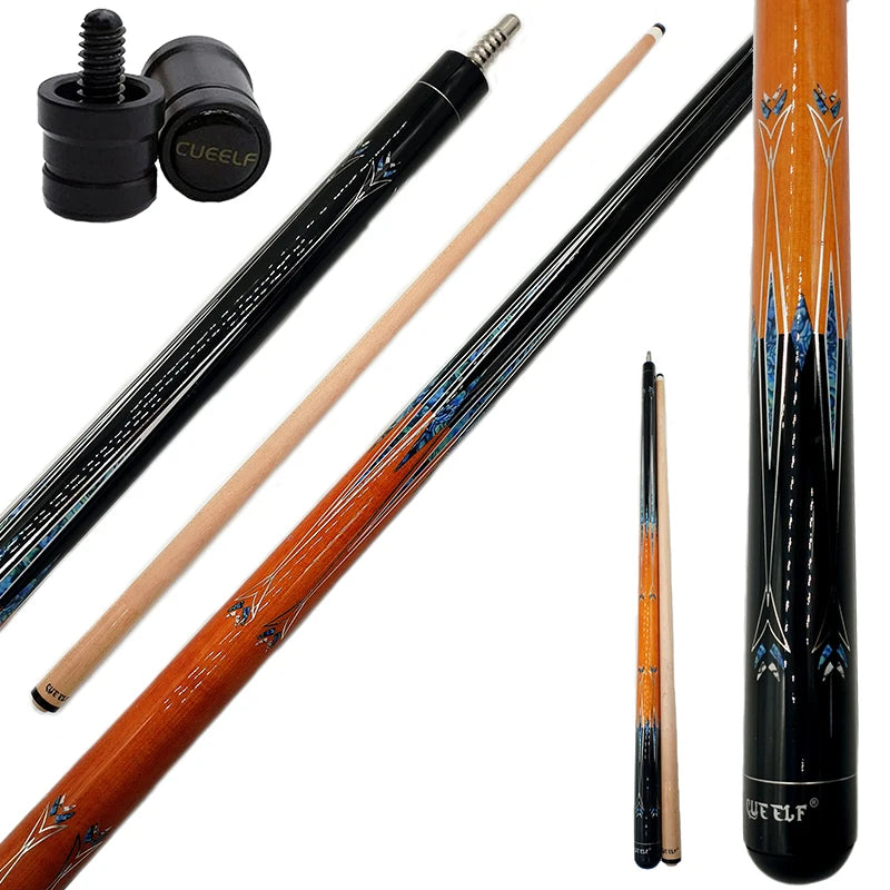 CUEELF Professional Carom Pool Cues Stick Wholesale 12mm Carom Cue Tips 142cm Length Maple Butt Sleeve Stainless Steel Joint