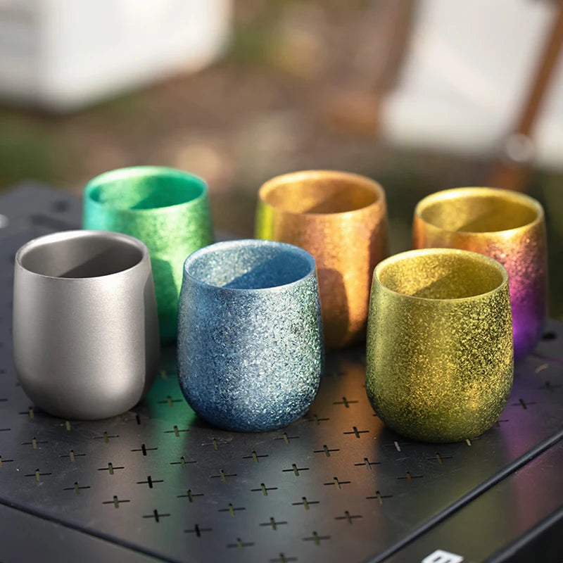 Titanium Coffee Mug  Egg Cup Creative U-shaped Thermos Cup Big Belly 4oz Egg Shell Cup Tumbler