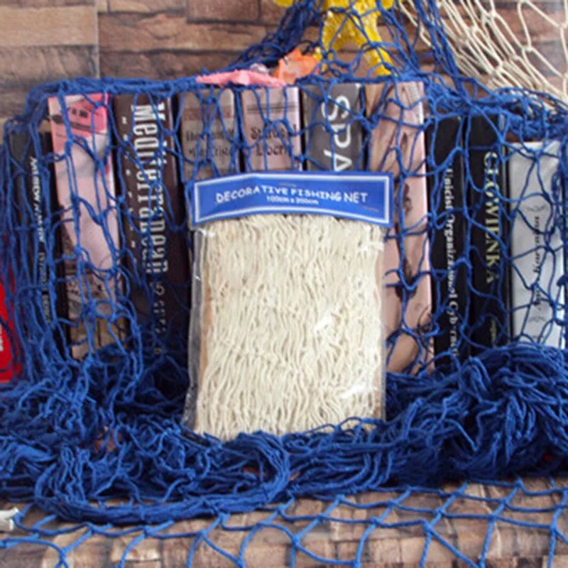 Home Fishing Net Fish Net Hanging Ornaments Mediterranean Style Wall Decor Hanging Props Nautical Ocean Theme