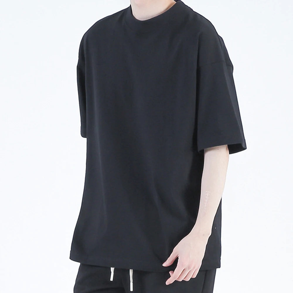 Heavyweight Knitted Print Loose Thick Collar Boxy Fit Oversized Moisture Wicking Breathable Custom High Quality T-Shirt for M