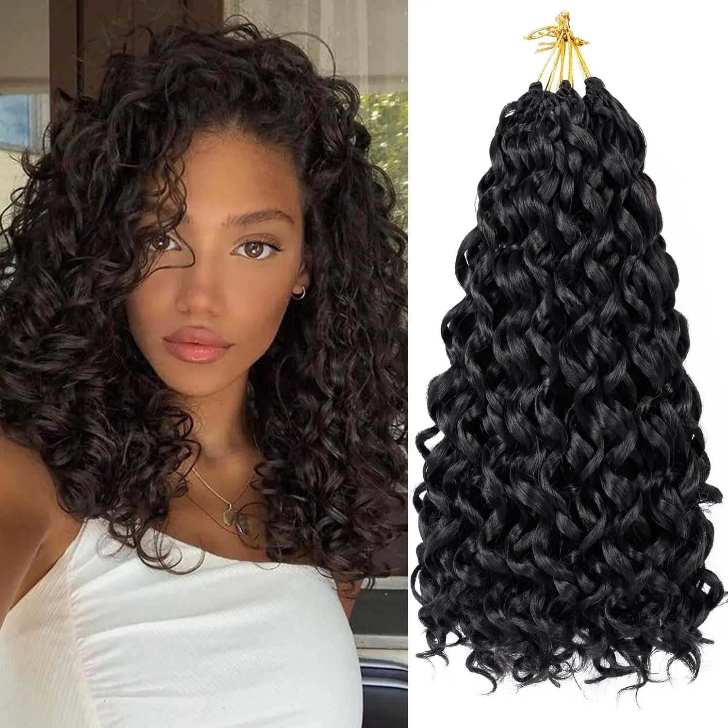 Gogo Curl Synthetic High Temperature Fiber Premium Fiber Crochet Braids for Black Women Beach Wave Curly Hair