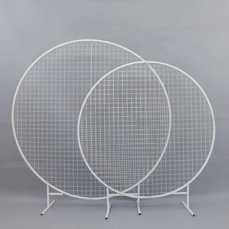 Wholesale Wedding Props Wrought Iron Ring Arches Outdoor Lawn Wedding White Gold Wedding Circle Arch Flower Stand
