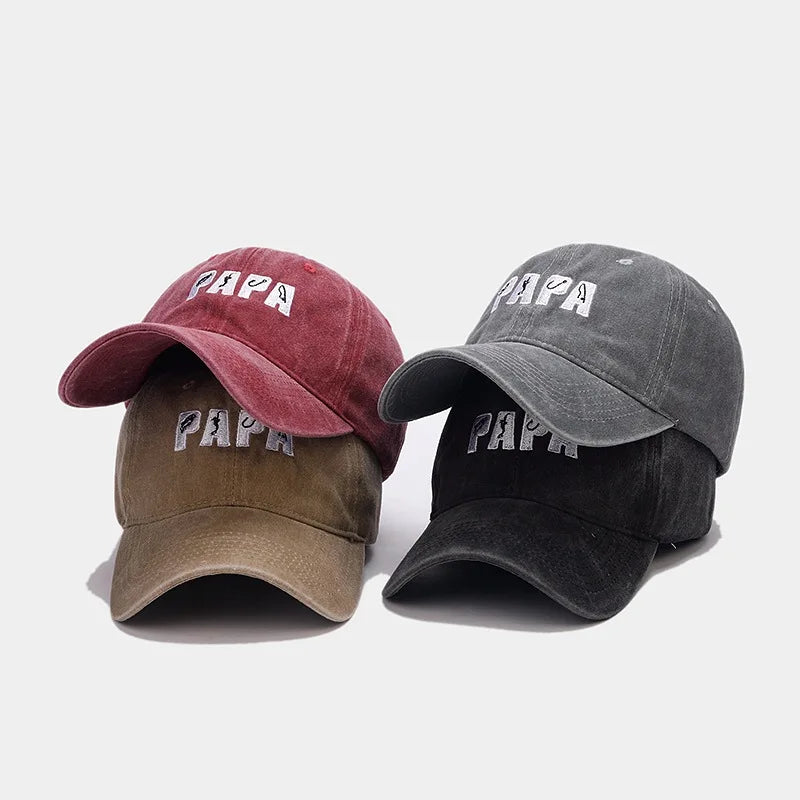 Personalized Washed Distressed Dad Hat Papa Embroidery Hat Retro Baseball Cap Snap Cap Mothers Day Fathers Day