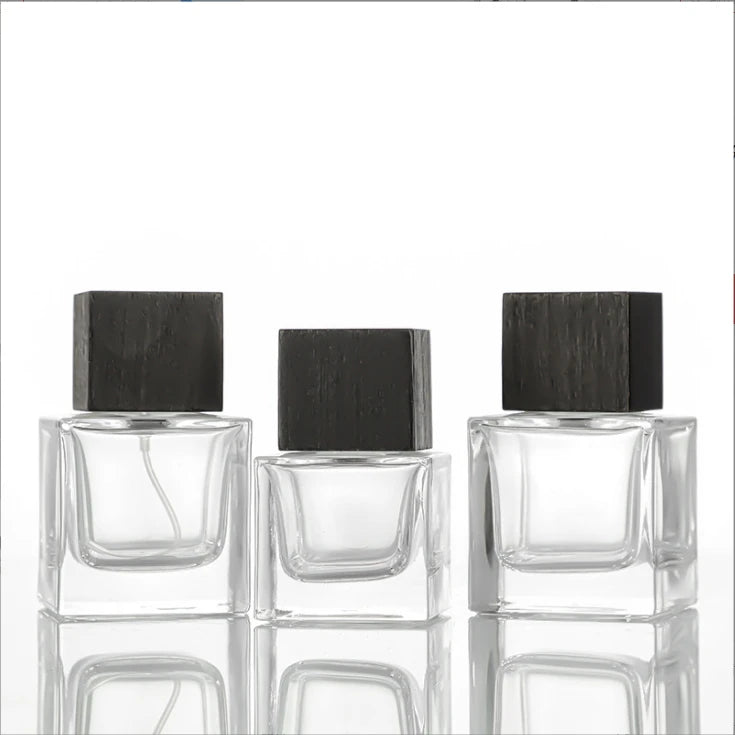 30ml 100ml Spot Thick Bottom square Perfume Bottle Package Glass Bottle Bayonet Split Flask